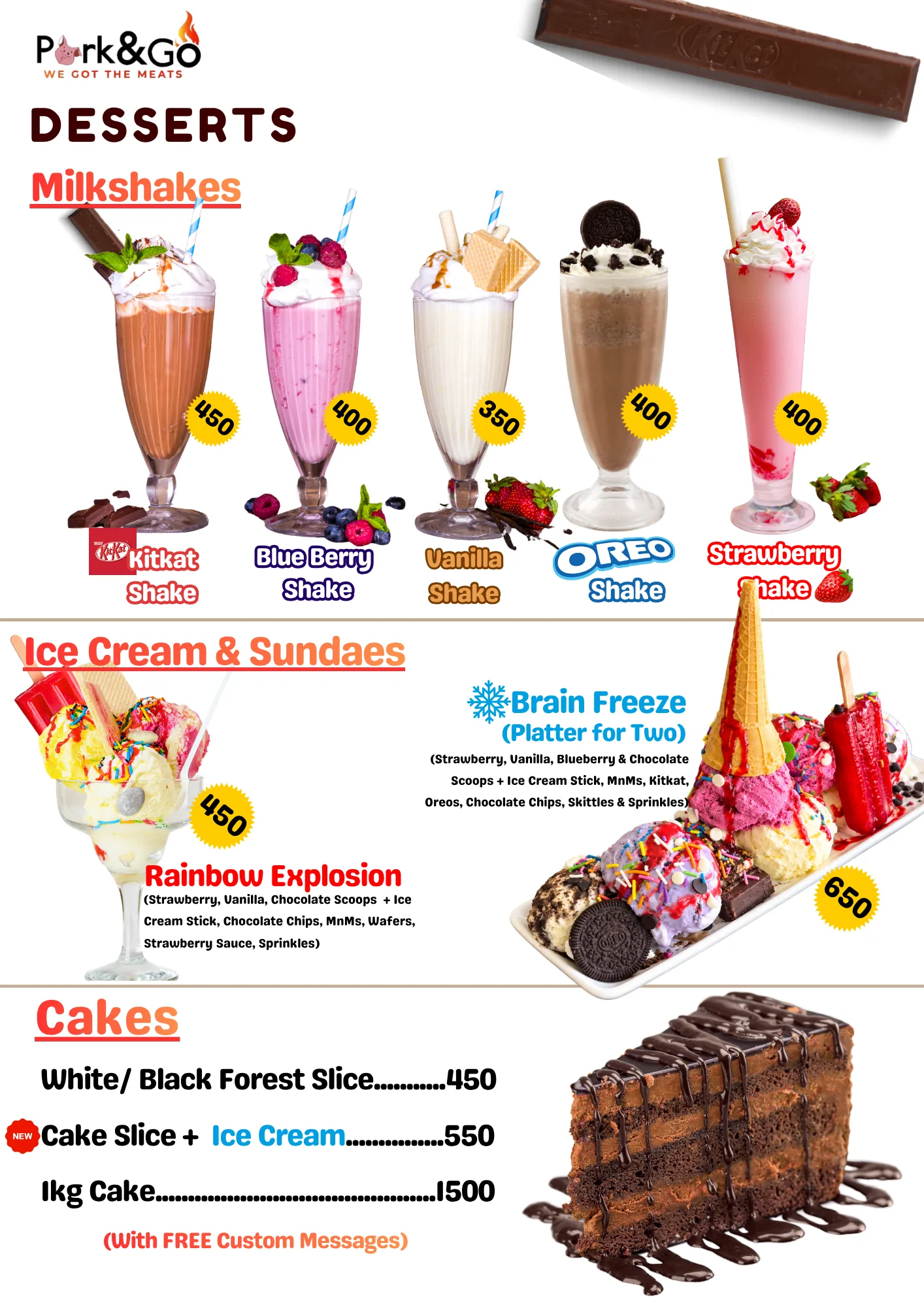 Menu: Desserts